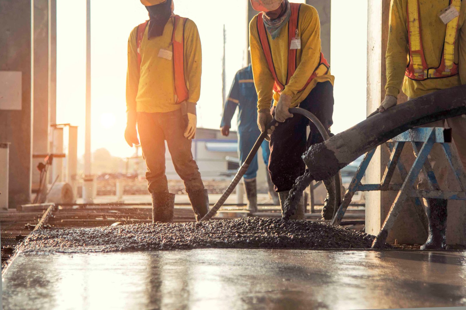 Concrete pour on a commercial job